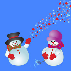 Xmas card with snowman