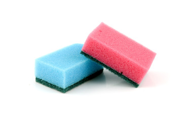 Blue en pink sponge.