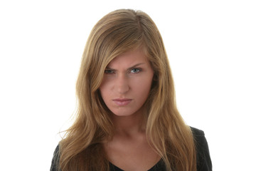 Naklejka premium Blond young woman (student) portrait