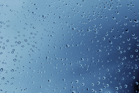 Blue drops on Window