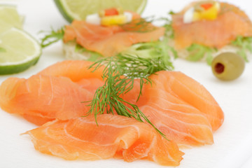 Räucherlachs und Canapes