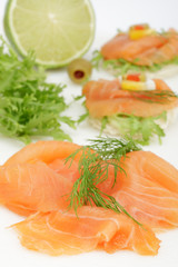 Räucherlachs und Canapes
