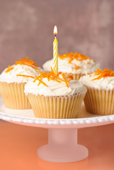 Cupcakes With Single Candle