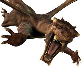 Deadly Dragon Attack 3D Illustration