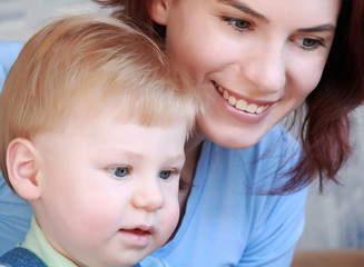 Portrait of mum with the son