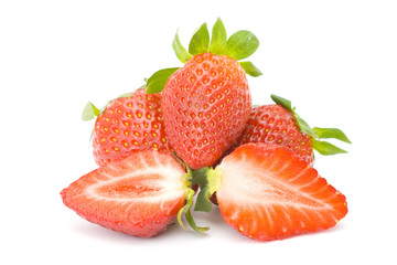 strawberries isolated on white