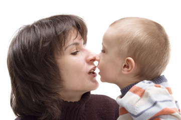 baby with mom portrait