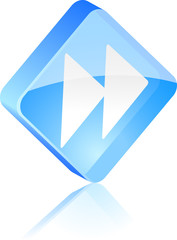 Forward glass button. Vector illustration.