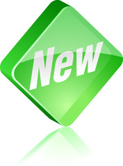 New glass button. Vector illustration.