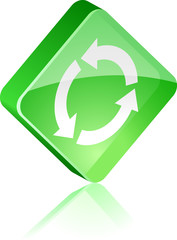 Eco glass button. Vector illustration.