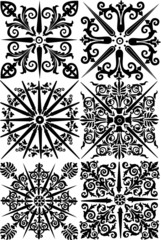 six black square designes