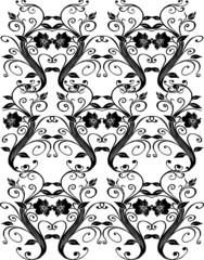 black on white curled background