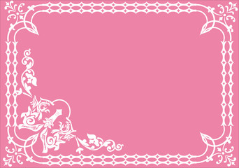 gorizontal white frame on pink