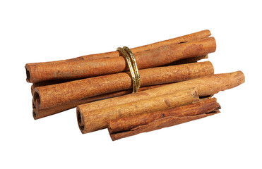 Cinnamon on white background with clipping path