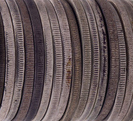 macro of US coin edges