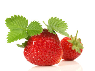 Erdbeere mit Blätter