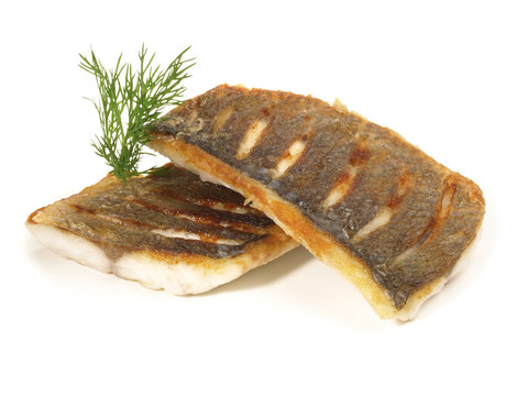 Fischfilet auf der Haut gebraten