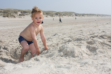 Playing at the beach