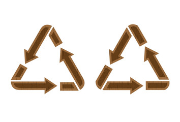 wooden recycling icon
