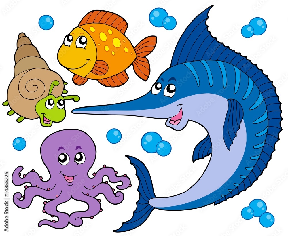 Poster aquatic animals collection 3