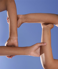 Hands forming an unbreakable chain