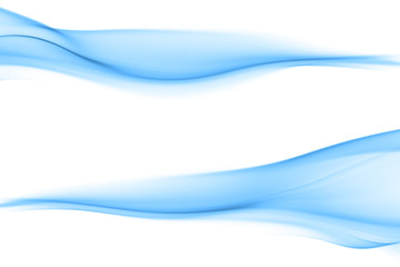 Bright Blue Smoke Waves on White