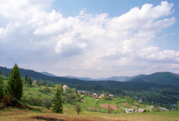 village in carpathian mountain