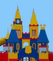 Children`s fortress from color panels