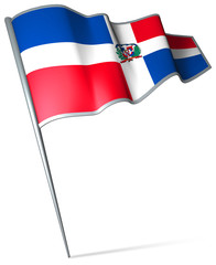 Fototapeta na wymiar Flag pin - Dominican Republic