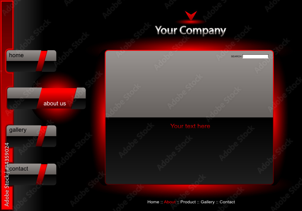 Wall mural vector editable website template