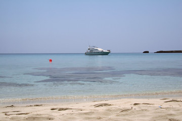 Landscape with yacht in Cyprus