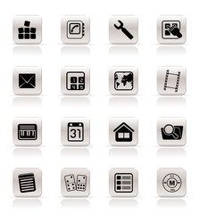 Simple Mobile Phone and Computer icon - Vector Icon Set