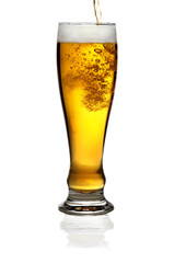 glass of beer isolated over a white background