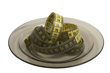 Plate with measuring tape