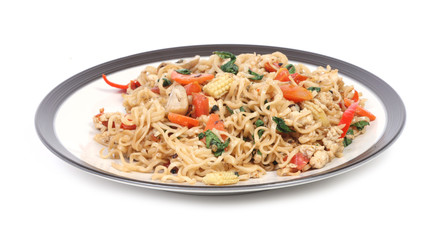 noodle macro with vegetables