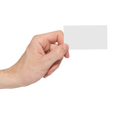 Gray card blank in a hand