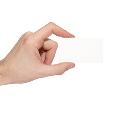 Obraz premium Gray card blank in a hand