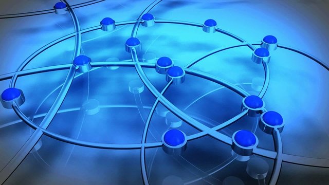 Animation r&eacute;seau 3D fond bleu