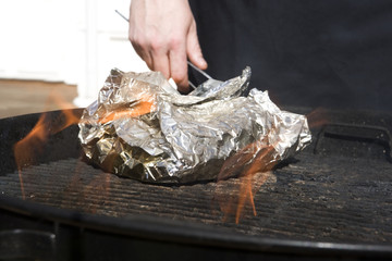 Side dish on foil
