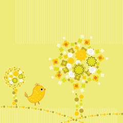 Funny background with a little chicken