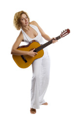 Fototapeta premium girl with guitar
