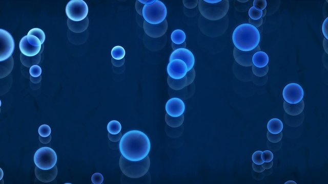 Animation Bulles 3D fond bleu