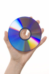 dvd in hand isolated