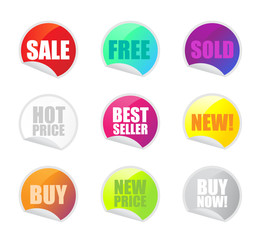 colorful sale stickers