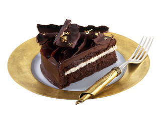 Slice of chocolate cake