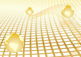 Vector abstract background with gold globe; clip-art