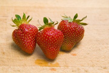 Strawberry on cuting boarf