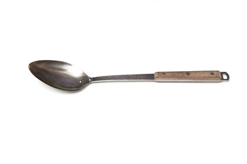 Serving spoon isolated on a white studio background.