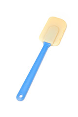 Plastic spatula isolated on a white studio background.