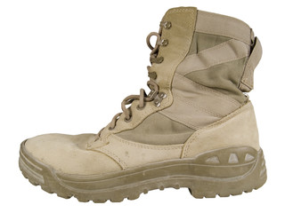 worn out desert combat boot